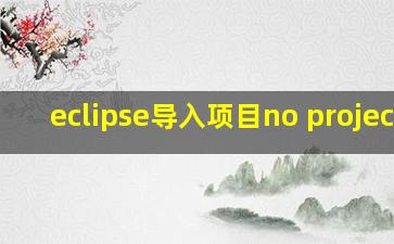 eclipse导入项目no projects